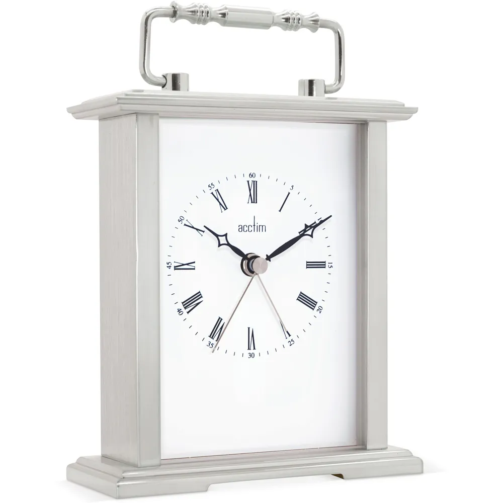 Gainsborough Carriage Clock with Alarm - Silver
