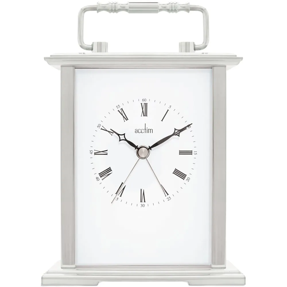 Gainsborough Carriage Clock with Alarm - Silver