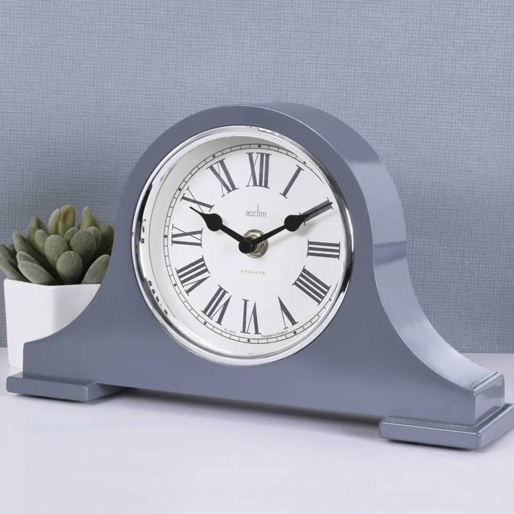 Harston Napoleon Aston Grey Mantel Clock 15cm - Grey