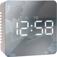 Lexington Cube Mirrored Alarm Clock with USB - Rose Gold