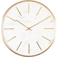 Luxe Round Wall Clock with Marble Effect - Multi