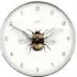 Society Round Wall Clock with Bee Design - Silver, Chrome