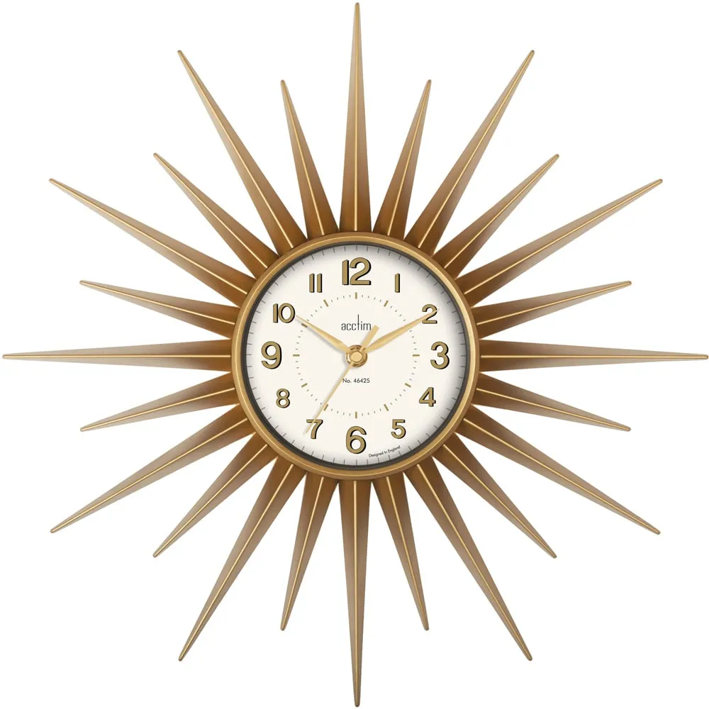 Stella Starburst Wall Clock - Gold image