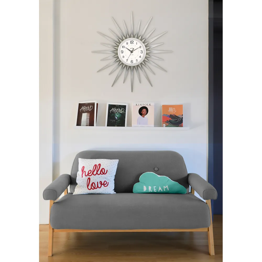 Stella Starburst Wall Clock - Silver