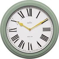 Turin Round Outdoor Wall Clock - Myrtle Green, Plastic