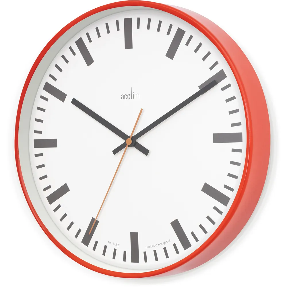 Victor Jam Round Wall Clock 30cm - Red