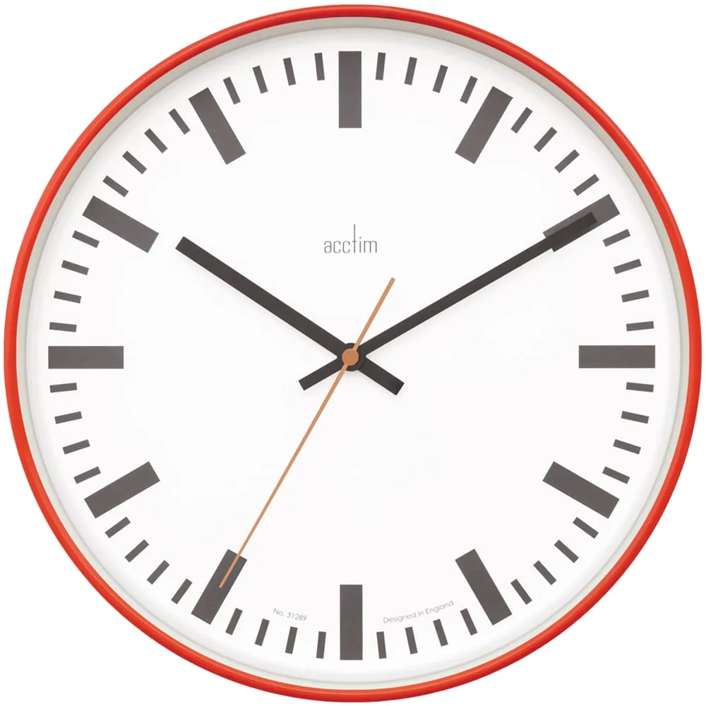 Victor Jam Round Wall Clock 30cm - Red