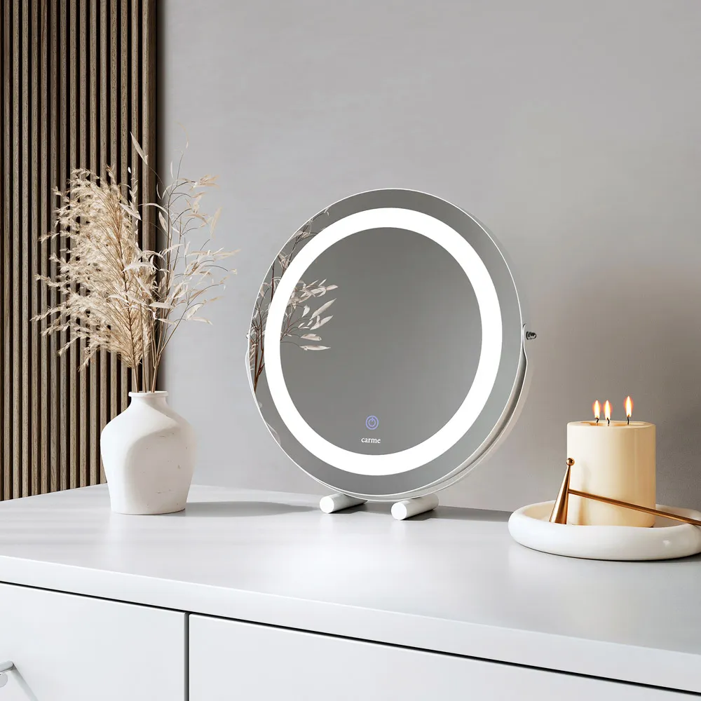 CARME Home 3 Colour LED Mini Touch Sensor Light Mirror - White