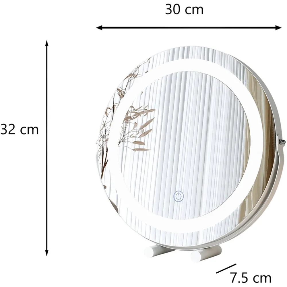 CARME Home 3 Colour LED Mini Touch Sensor Light Mirror - White