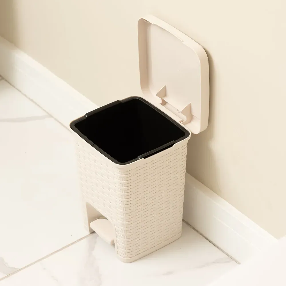 6L Bath Pedal Bin - Cream, Rattan