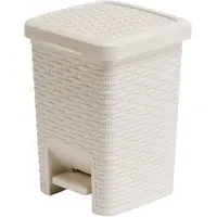6L Bath Pedal Bin - Cream, Rattan