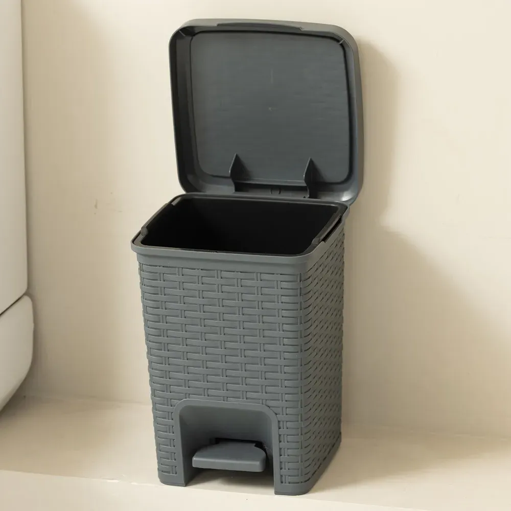 6L Bath Pedal Bin - Grey, Rattan