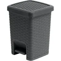6L Bath Pedal Bin - Grey, Rattan