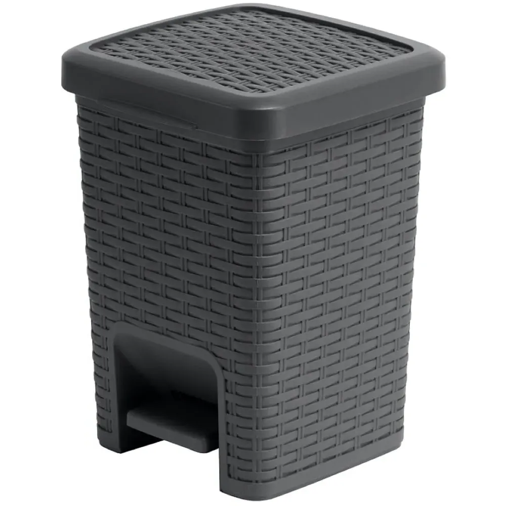 6L Bath Pedal Bin - Grey, Rattan