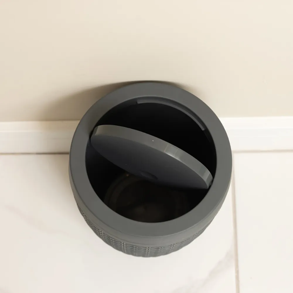 Faux Rattan Swing Bin with Liner Rim - Charcoal