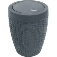 Faux Rattan Swing Bin with Liner Rim - Charcoal