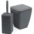 Square Bathroom Set with Bin and Brush - Grey, Faux Rattan