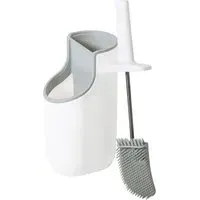 Toilet Brush with Holder - White, Grey