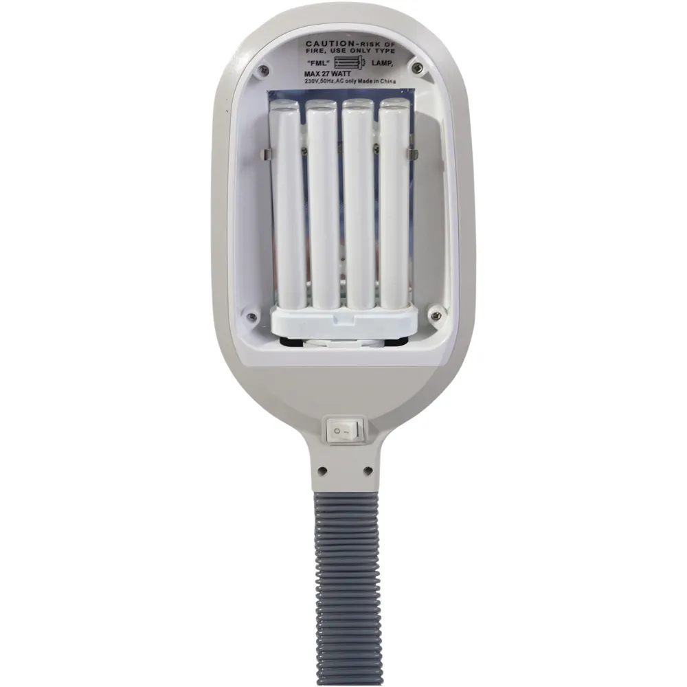 Desktop Reading Lamp with Flexible Gooseneck - White