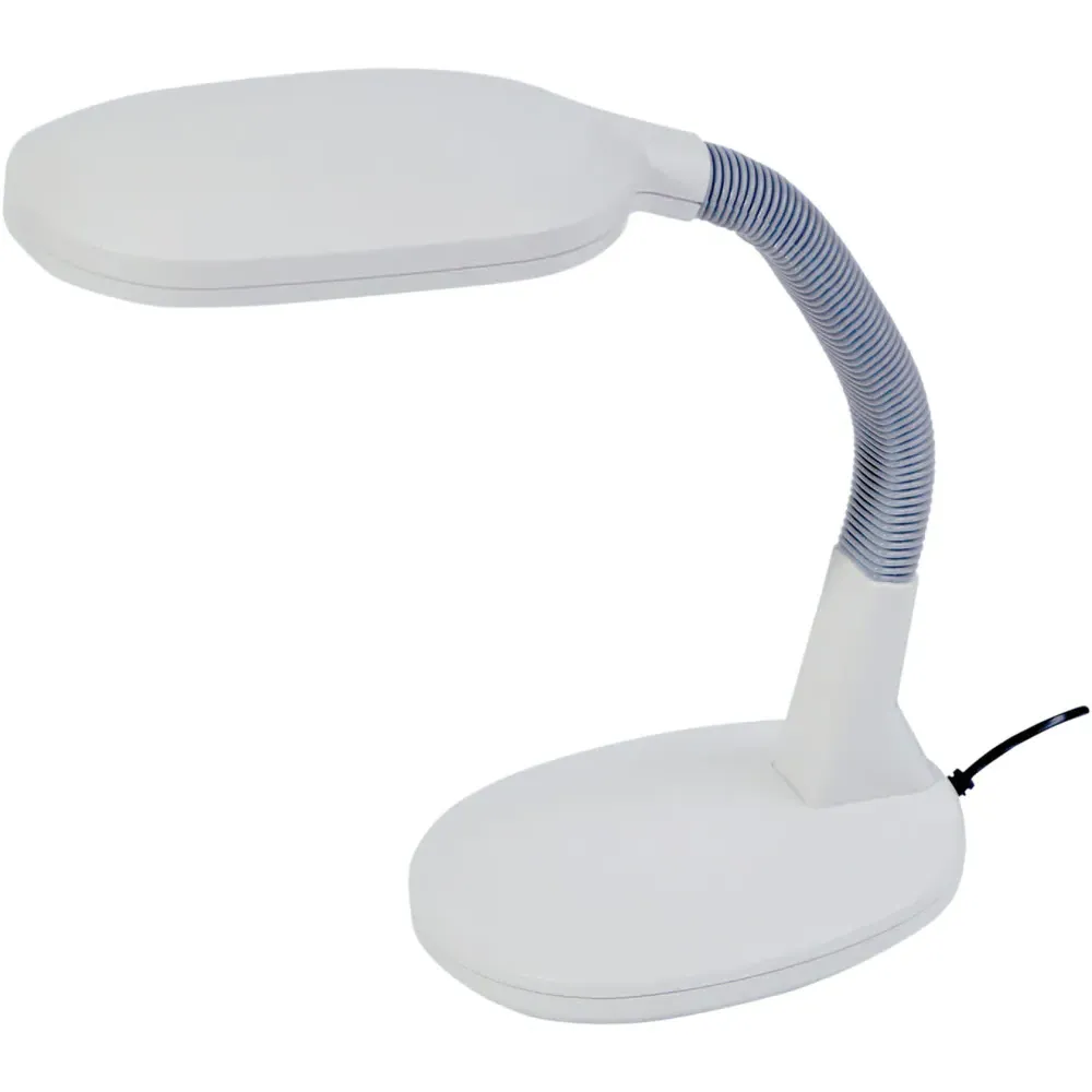 Desktop Reading Lamp with Flexible Gooseneck - White
