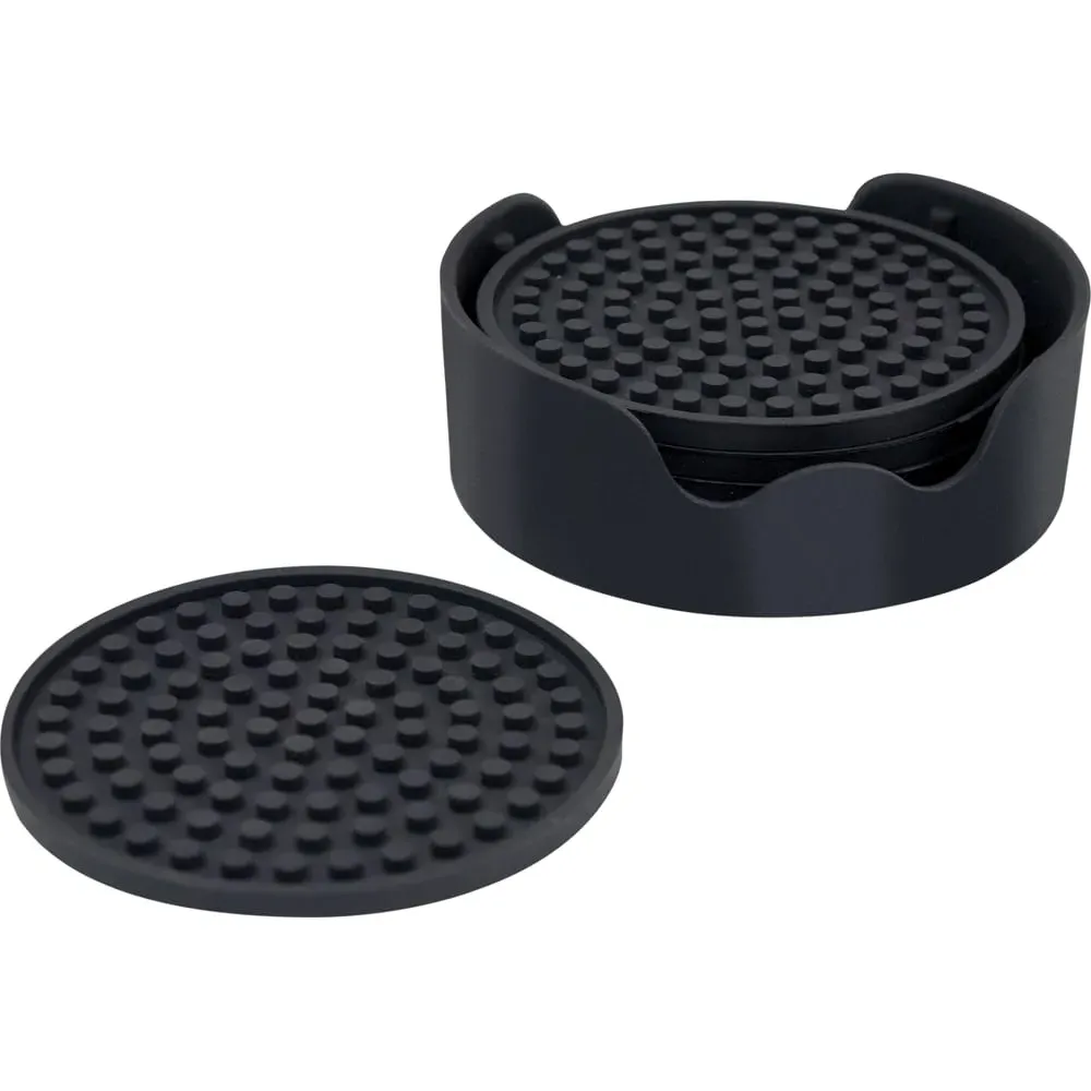 Round Non Slip Coaster - Red, Silicone image