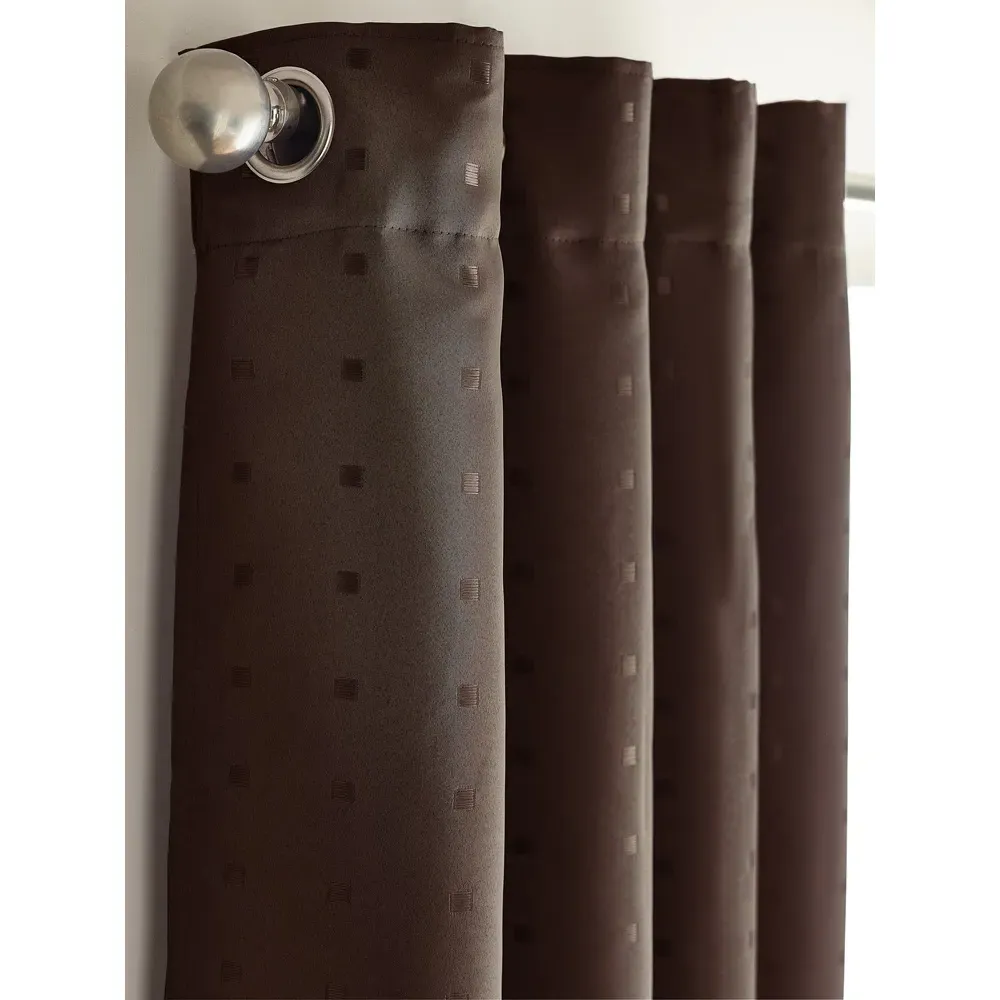Madison Ring Top Curtain - Brown, Polyester