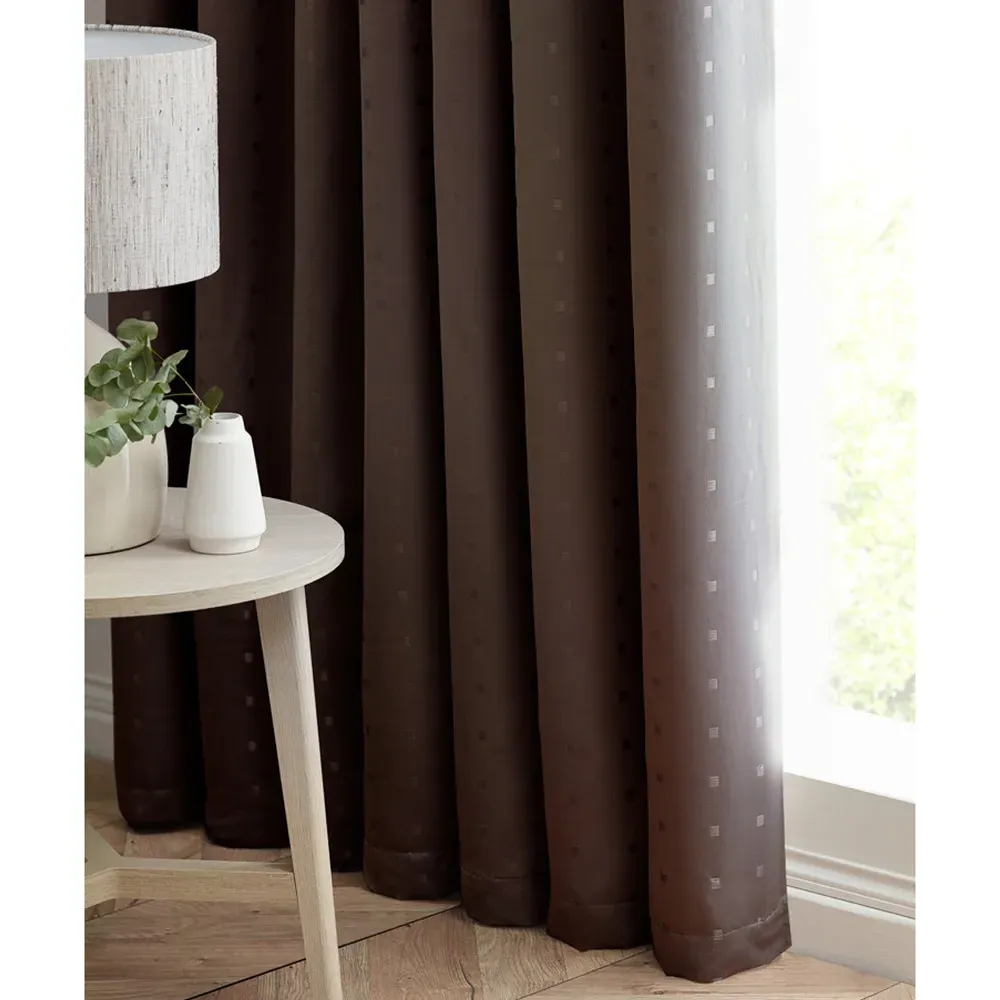 Madison Ring Top Curtain - Brown, Polyester