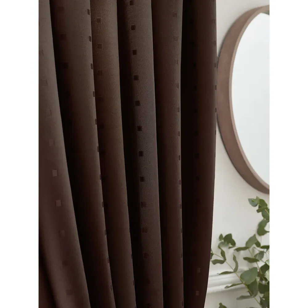 Madison Ring Top Curtain - Brown, Polyester