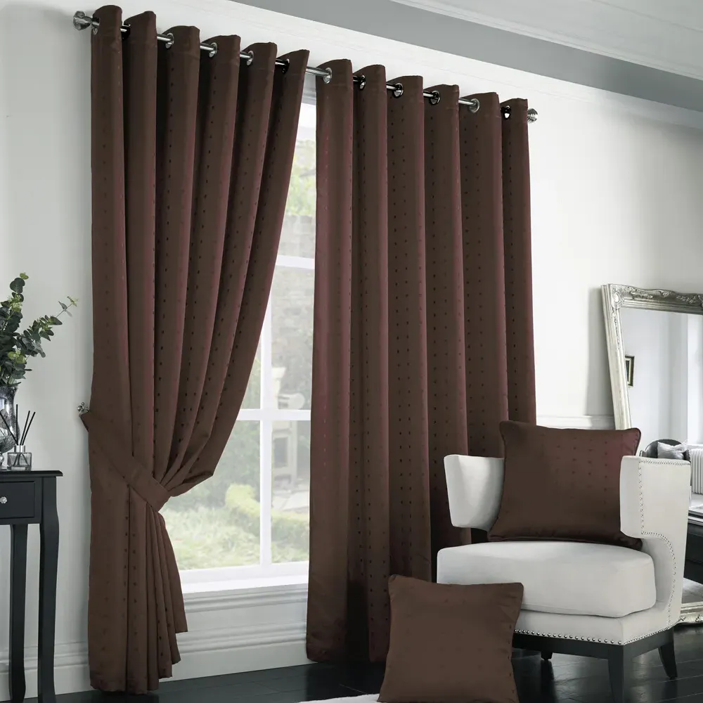 Madison Ring Top Curtain - Brown, Polyester