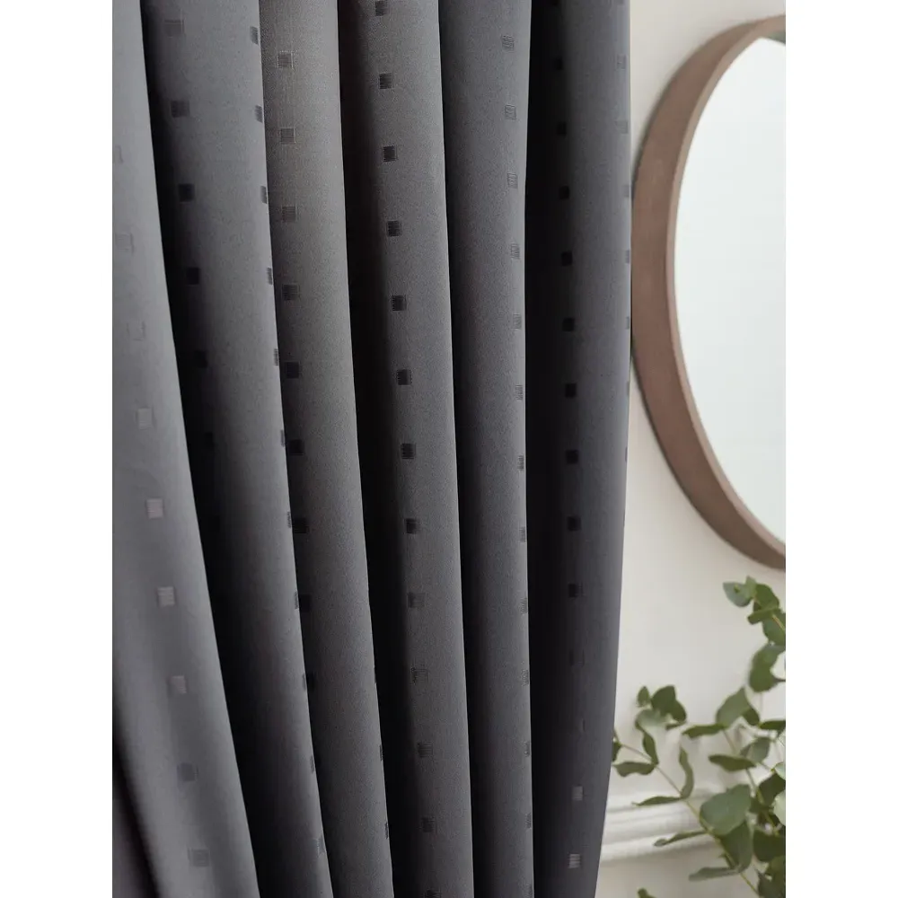 Madison Ring Top Curtain - Charcoal, Polyester