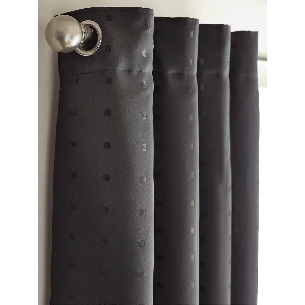 Madison Ring Top Curtain - Charcoal, Polyester
