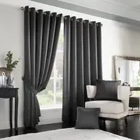 Madison Ring Top Curtain - Charcoal, Polyester