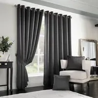 Madison Ring Top Curtain - Charcoal, Polyester