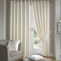 Madison Ring Top Curtain - Cream, Polyester