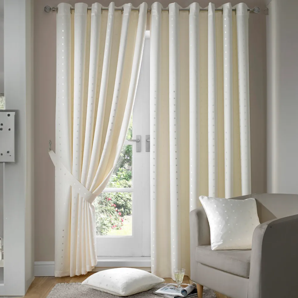 Madison Ring Top Curtain - Cream, Polyester