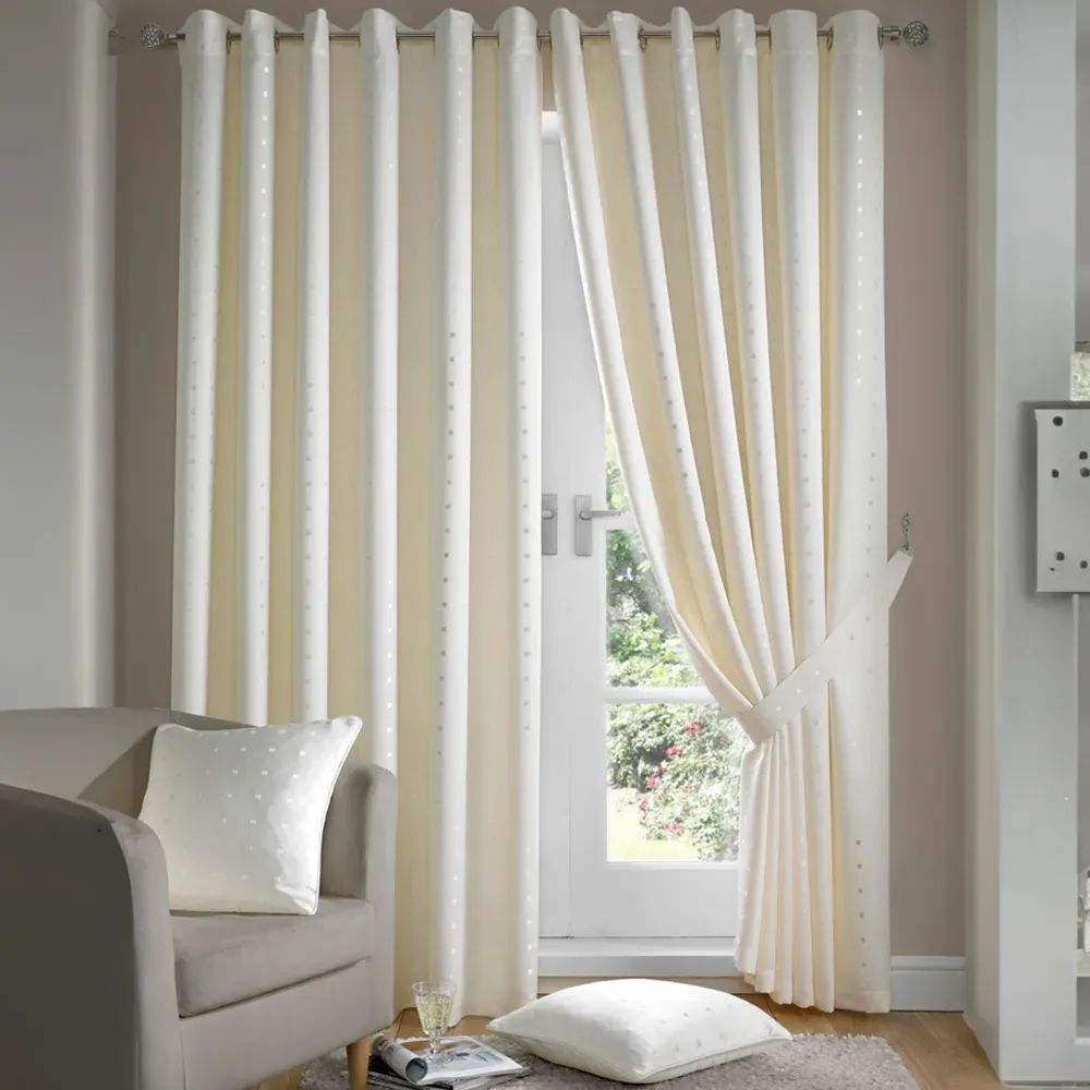 Madison Ring Top Curtain - Cream, Polyester