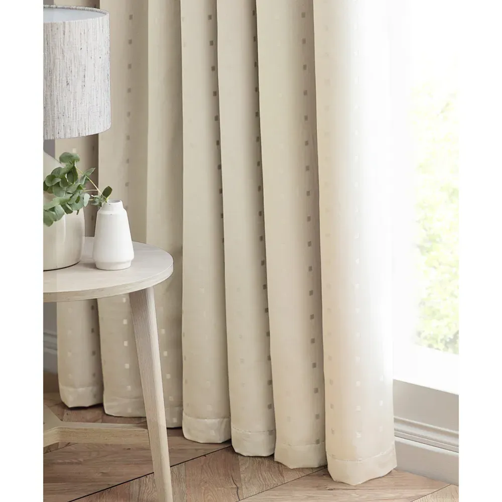 Madison Ring Top Curtain - Cream, Polyester
