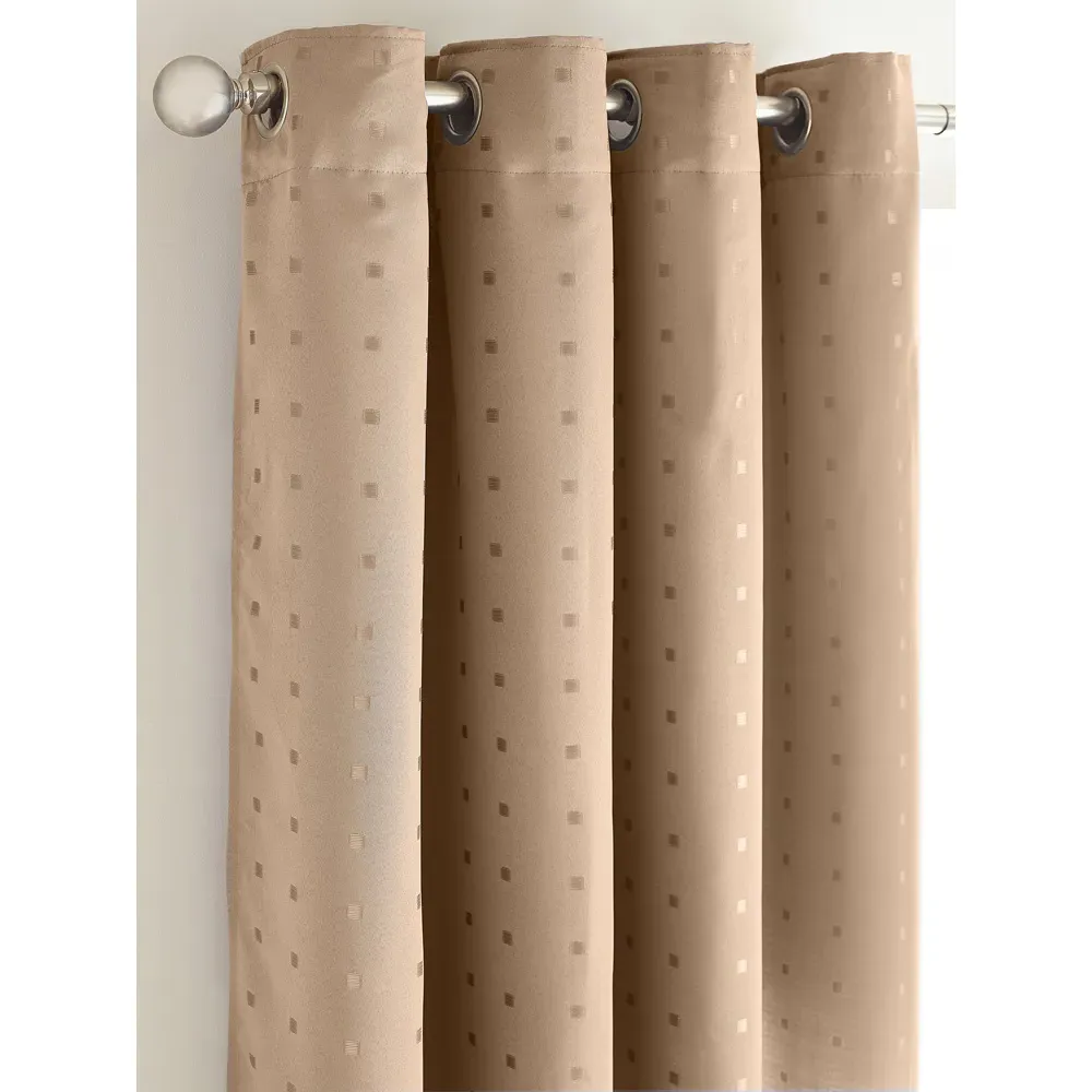 Madison Ring Top Curtain - Latte, Polyester