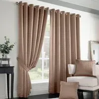 Madison Ring Top Curtain - Latte, Polyester