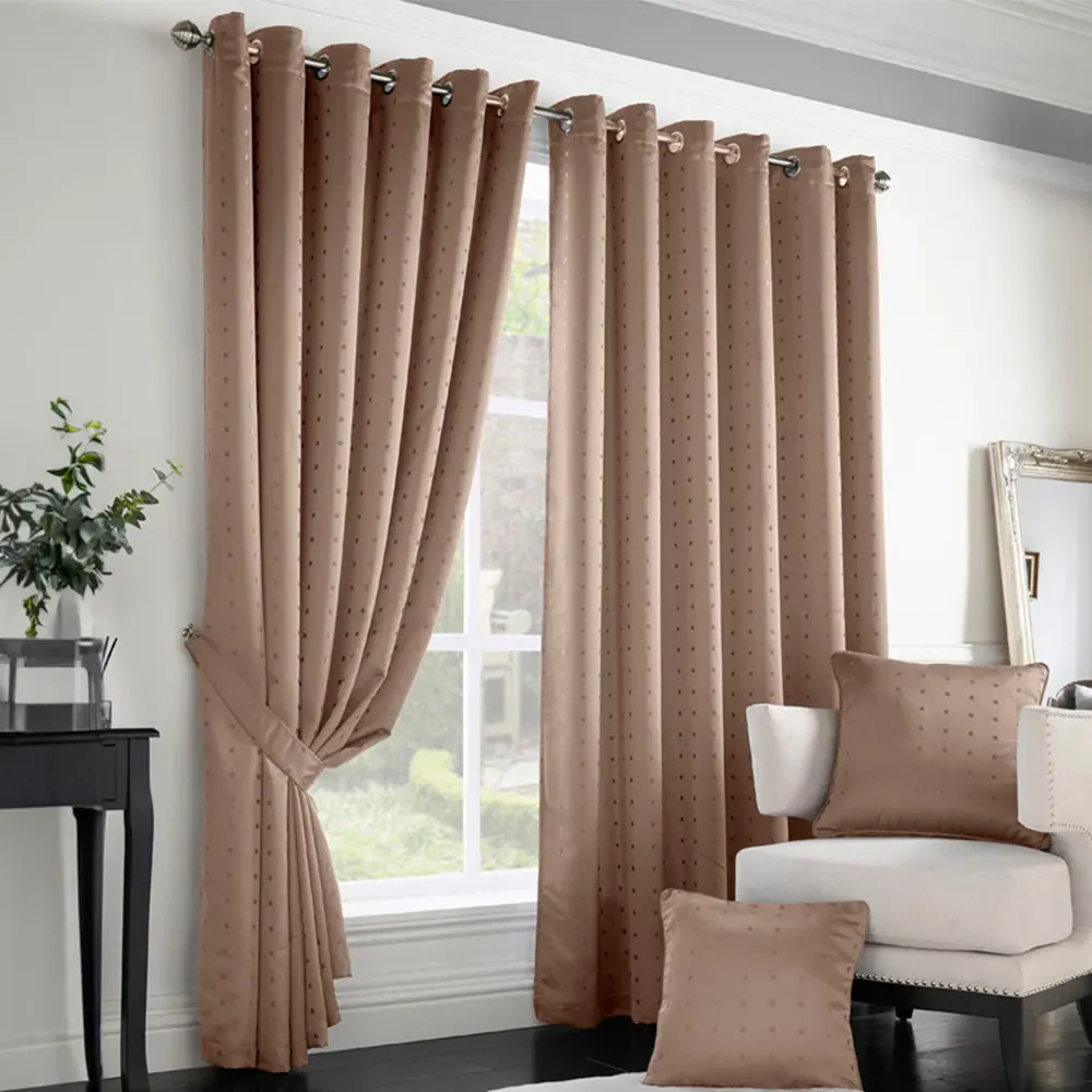 Madison Ring Top Curtain - Latte, Polyester