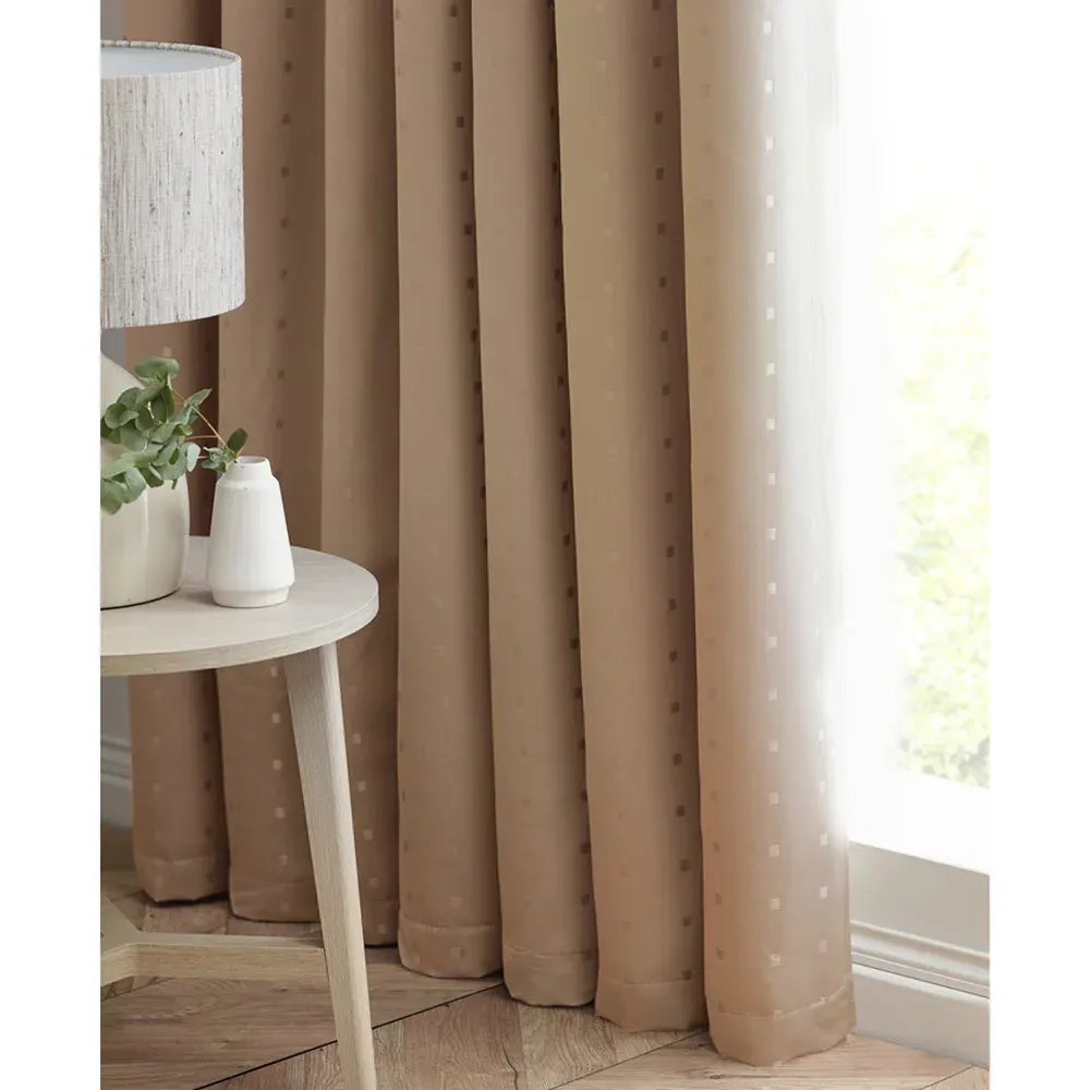 Madison Ring Top Curtain - Latte, Polyester