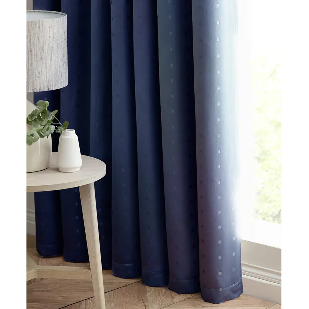 Madison Ring Top Curtain - Navy, Polyester