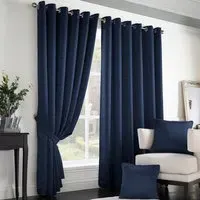 Madison Ring Top Curtain - Navy, Polyester