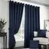 Madison Ring Top Curtain - Navy, Polyester