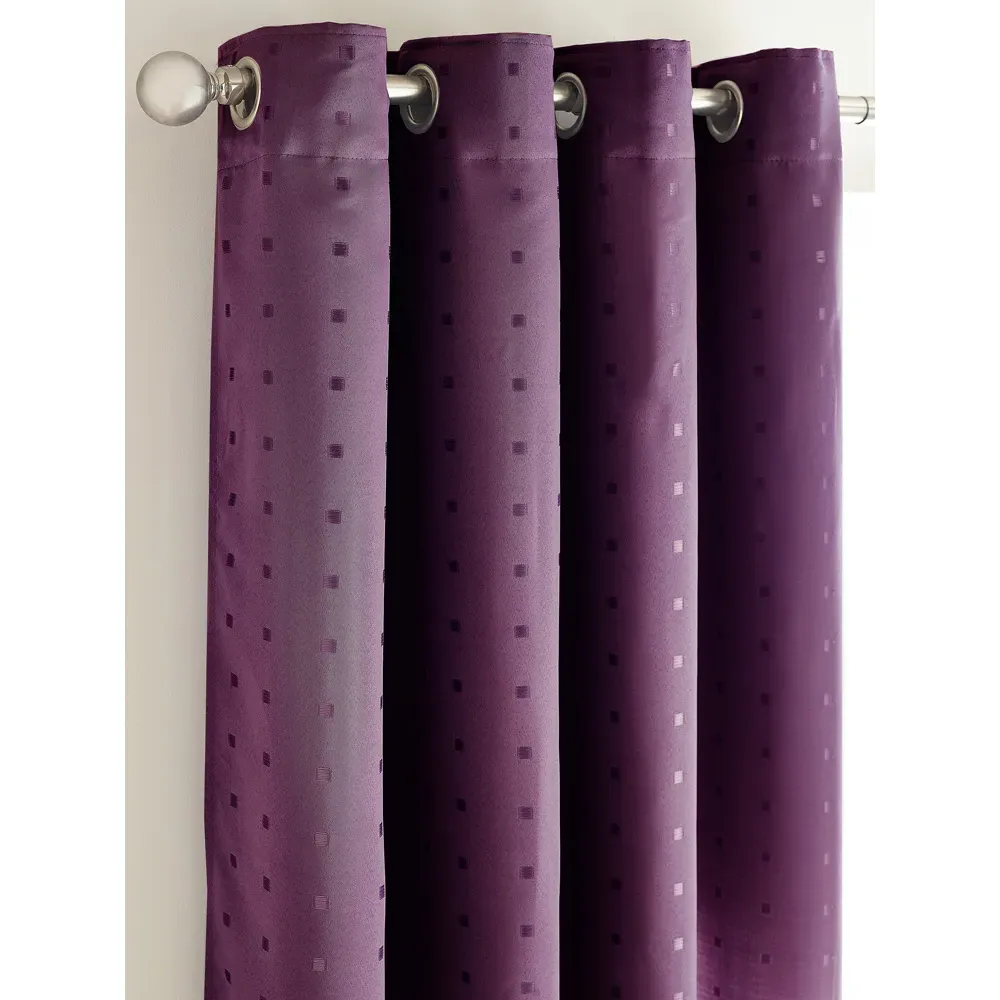 Madison Ring Top Curtain - Purple, Polyester