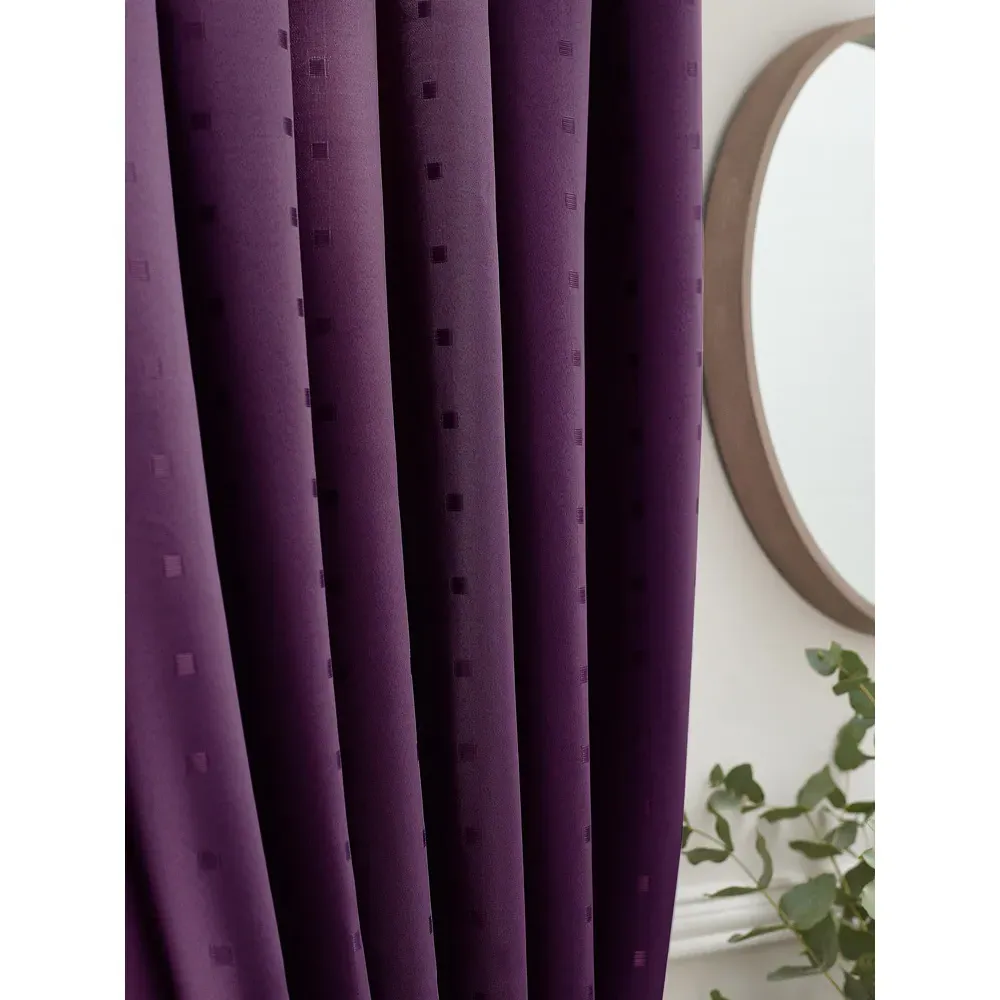 Madison Ring Top Curtain - Purple, Polyester