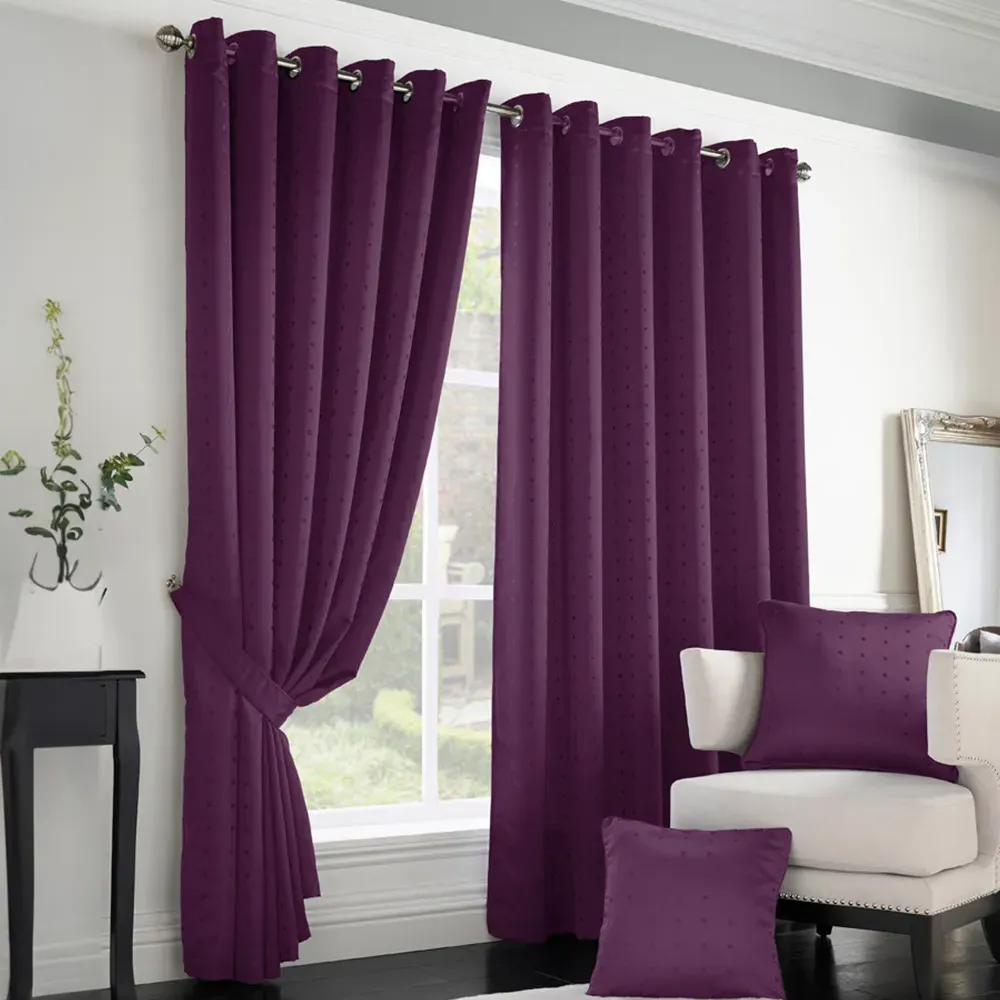 Madison Ring Top Curtain - Purple, Polyester
