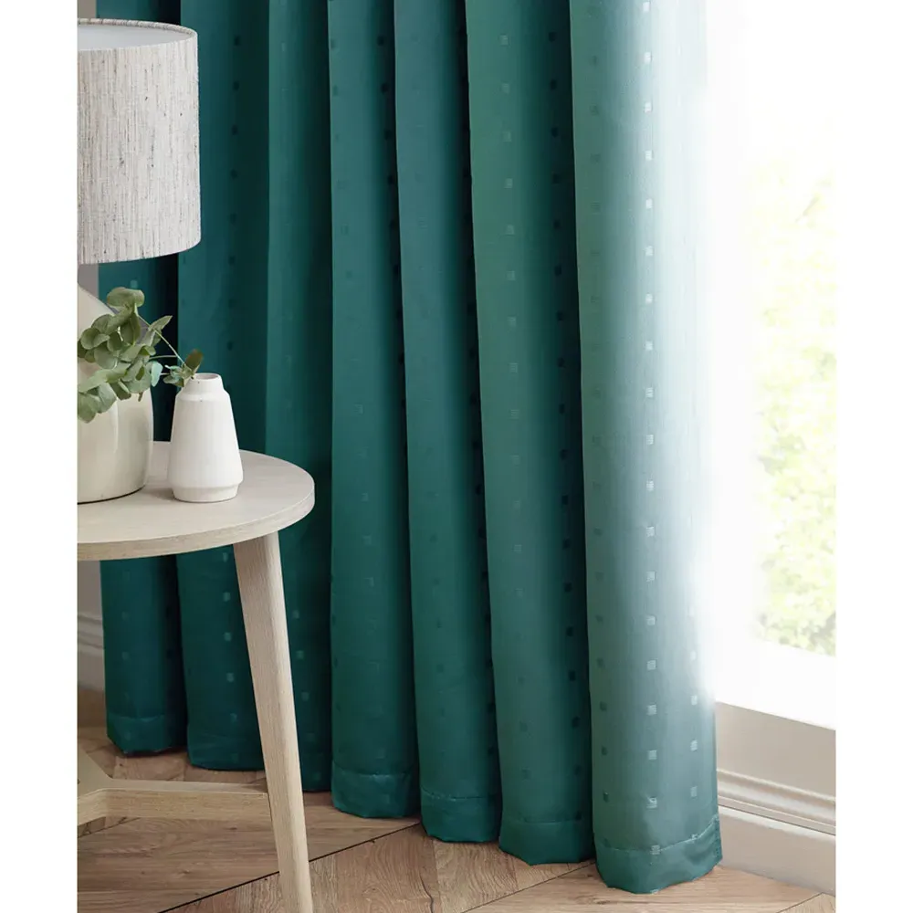 Madison Ring Top Curtain - Teal, Polyester