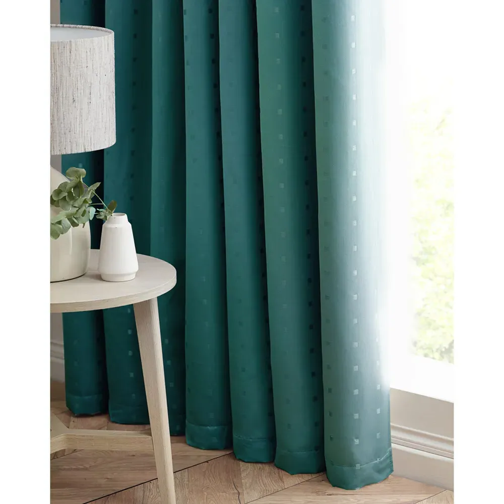Madison Ring Top Curtain - Teal, Polyester