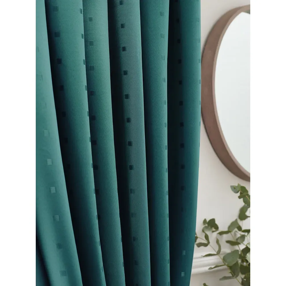 Madison Ring Top Curtain - Teal, Polyester